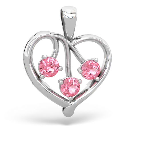 pink sapphire-pink sapphire love heart pendant