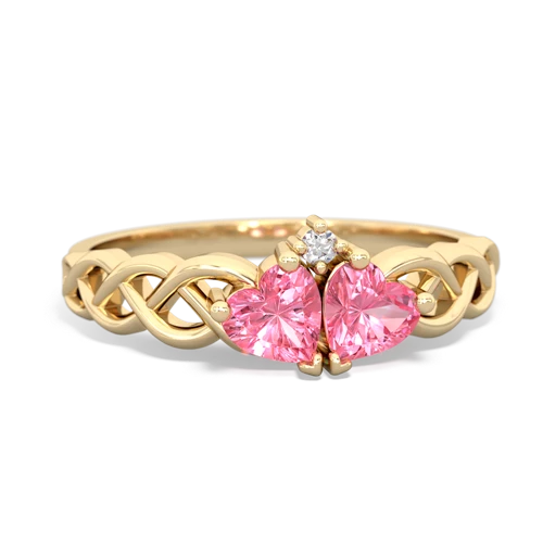 pink sapphire-pink sapphire celtic braid ring