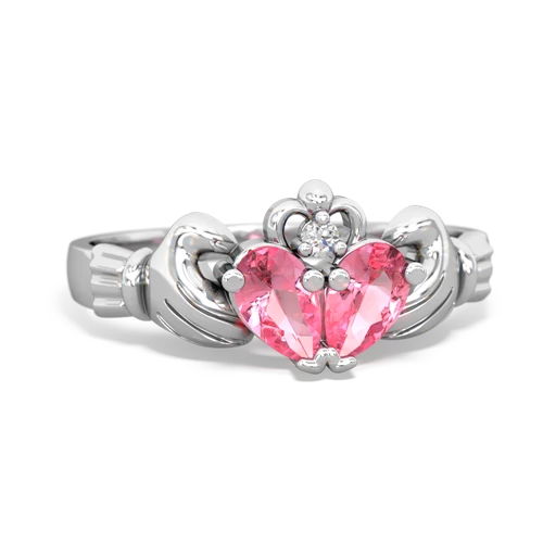 pink sapphire-pink sapphire claddagh ring