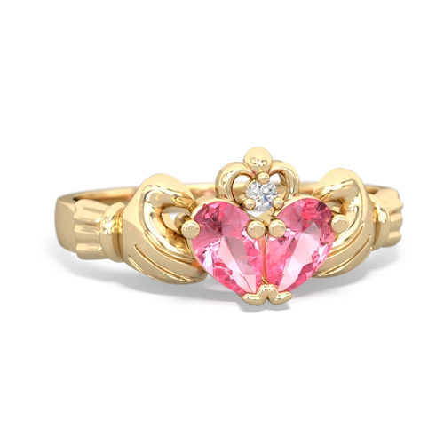 pink sapphire-pink sapphire claddagh ring