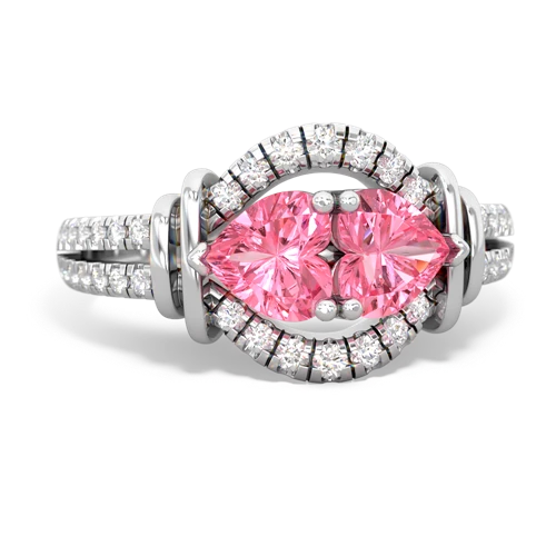 pink sapphire pave keepsake ring