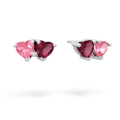 pink sapphire-ruby  earrings