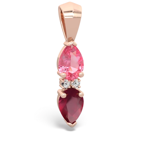 pink sapphire-ruby bowtie pendant