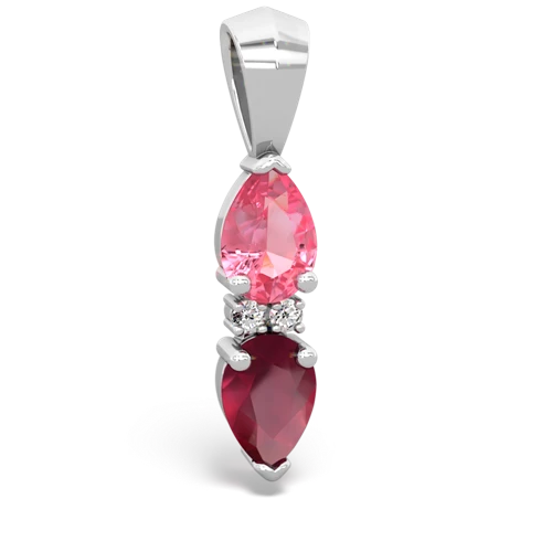 pink sapphire-ruby bowtie pendant