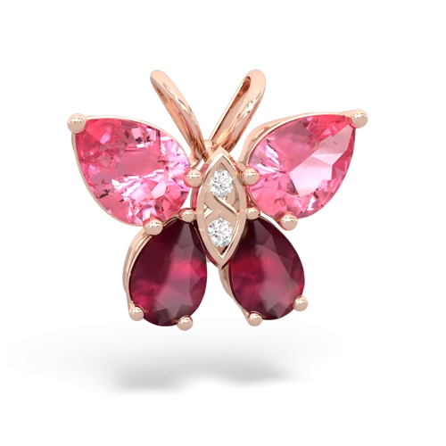 pink sapphire-ruby butterfly pendant