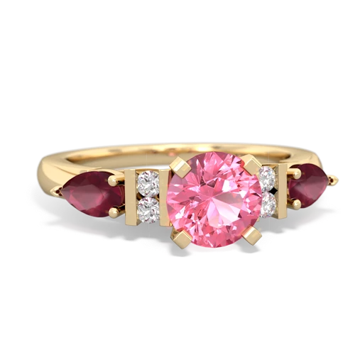 pink sapphire-ruby engagement ring