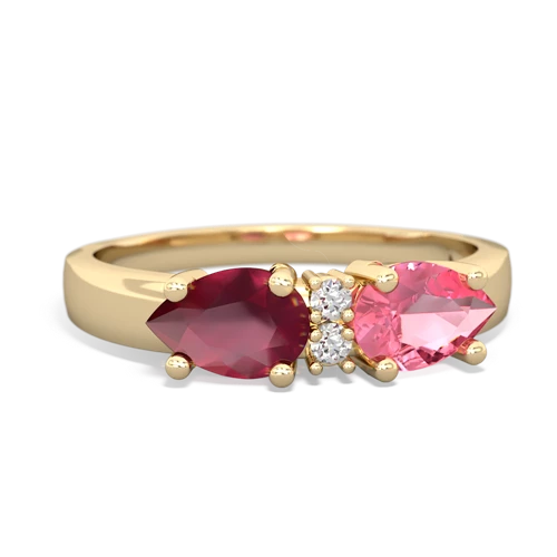 pink sapphire-ruby timeless ring