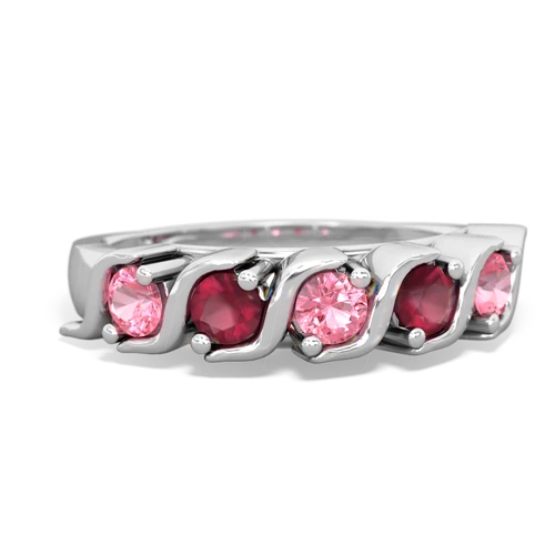 pink sapphire-ruby timeless ring