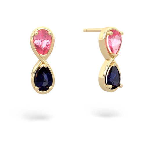 pink sapphire-sapphire infinity earrings