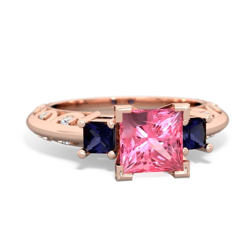 pink sapphire-sapphire engagement ring