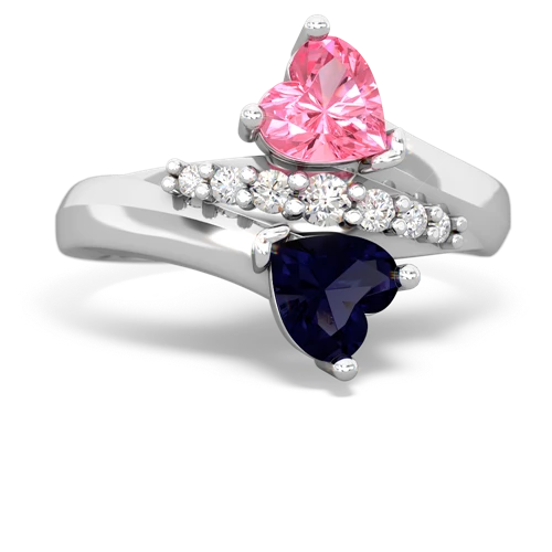 pink sapphire-sapphire modern ring