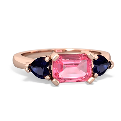 pink sapphire-sapphire timeless ring