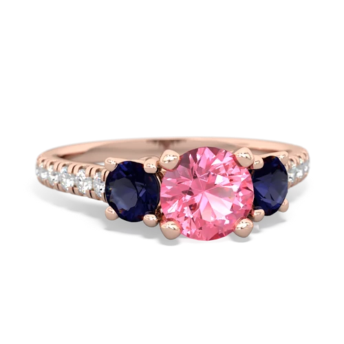 pink sapphire-sapphire trellis pave ring