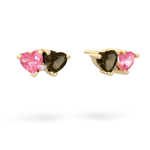 pink sapphire-smoky quartz  earrings