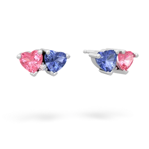 pink sapphire-tanzanite  earrings