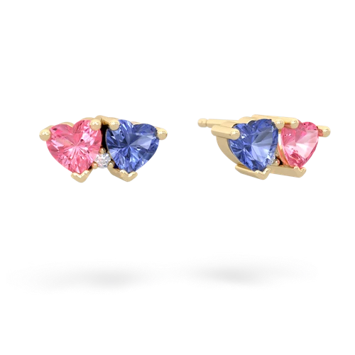 pink sapphire-tanzanite  earrings