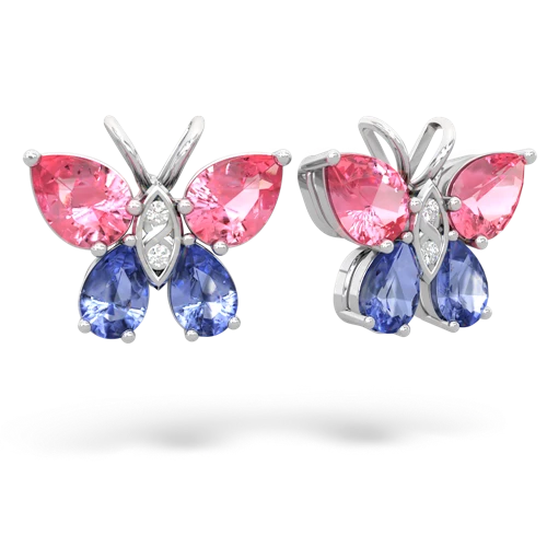 pink sapphire-tanzanite butterfly earrings