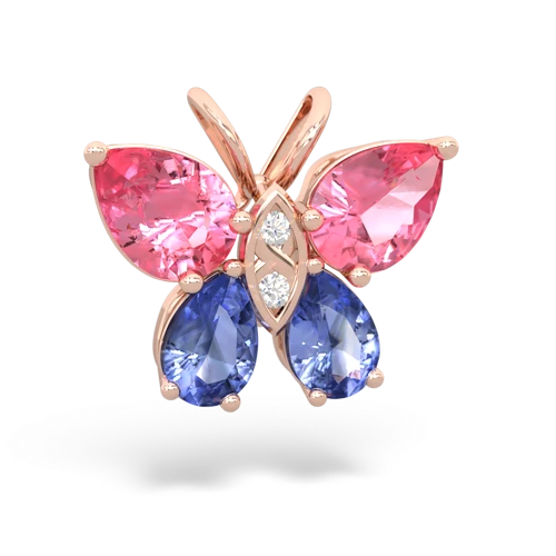 pink sapphire-tanzanite butterfly pendant