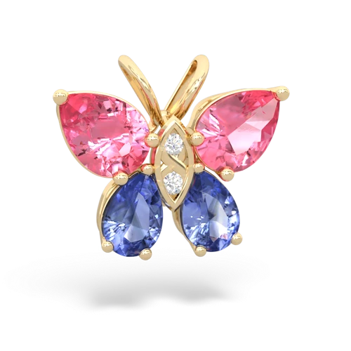 pink sapphire-tanzanite butterfly pendant