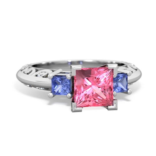 pink sapphire-tanzanite engagement ring