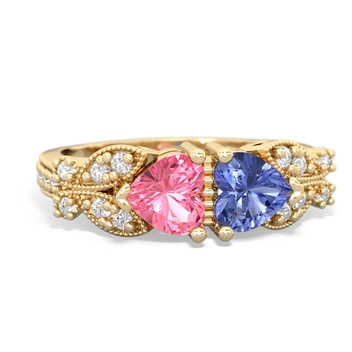 pink sapphire-tanzanite keepsake butterfly ring