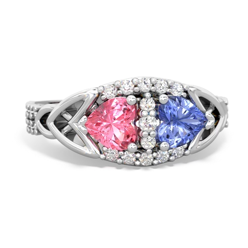 pink sapphire-tanzanite keepsake engagement ring