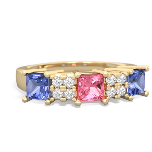 pink sapphire-tanzanite timeless ring