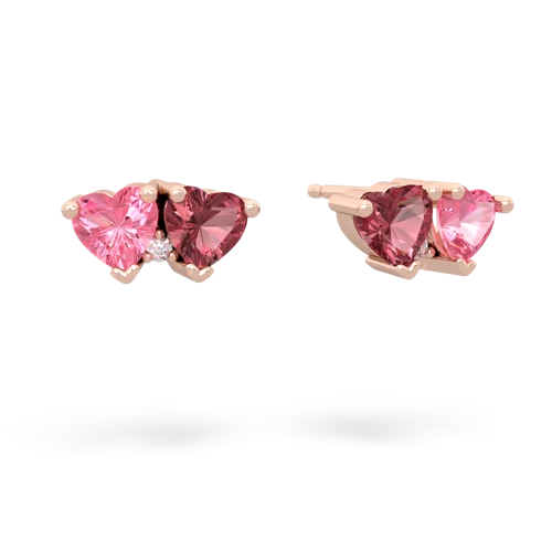 pink sapphire-tourmaline  earrings