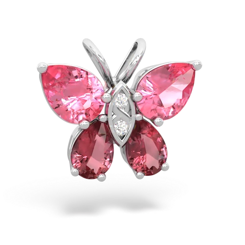 pink sapphire-tourmaline butterfly pendant