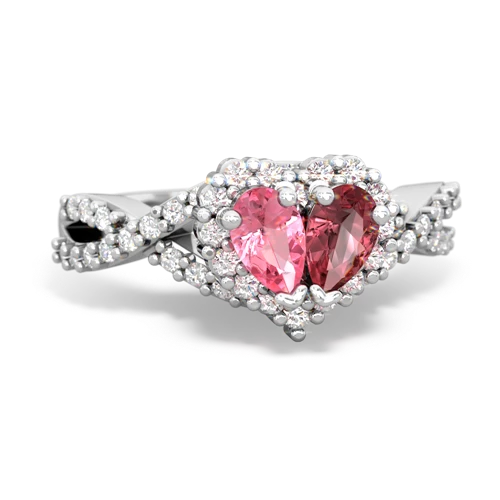 pink sapphire-tourmaline engagement ring