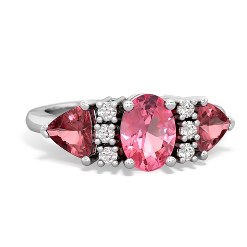 pink sapphire-tourmaline timeless ring