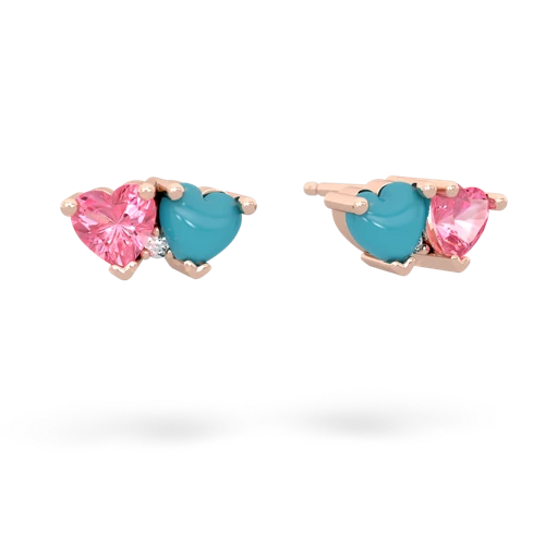 pink sapphire-turquoise  earrings