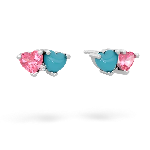 pink sapphire-turquoise  earrings