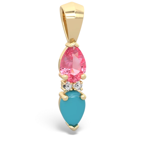 pink sapphire-turquoise bowtie pendant