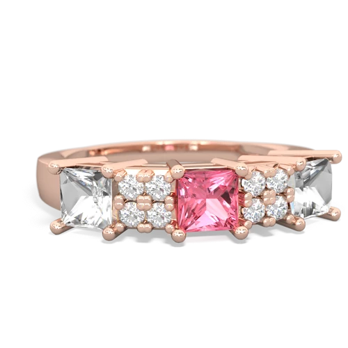 pink sapphire-white topaz timeless ring