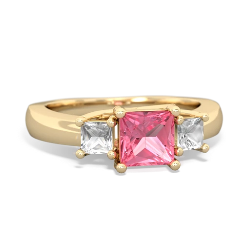 pink sapphire-white topaz timeless ring