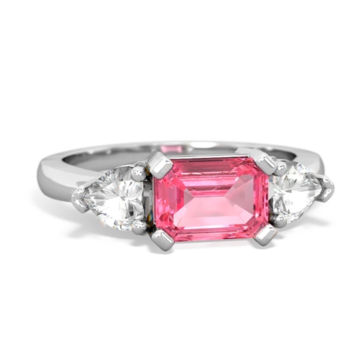 pink sapphire-white topaz timeless ring