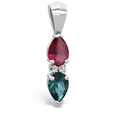 ruby-alexandrite bowtie pendant