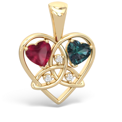 ruby-alexandrite celtic heart pendant