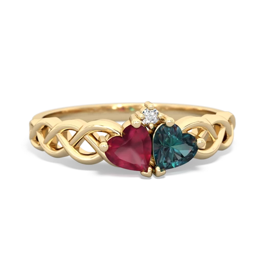 ruby-alexandrite celtic braid ring