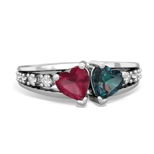 ruby-alexandrite modern ring