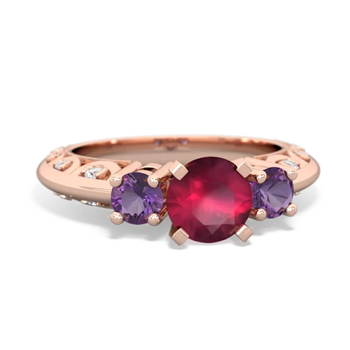 ruby-amethyst engagement ring