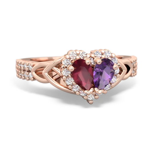 ruby-amethyst keepsake engagement ring