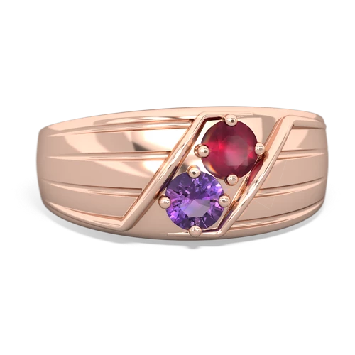 ruby-amethyst mens ring