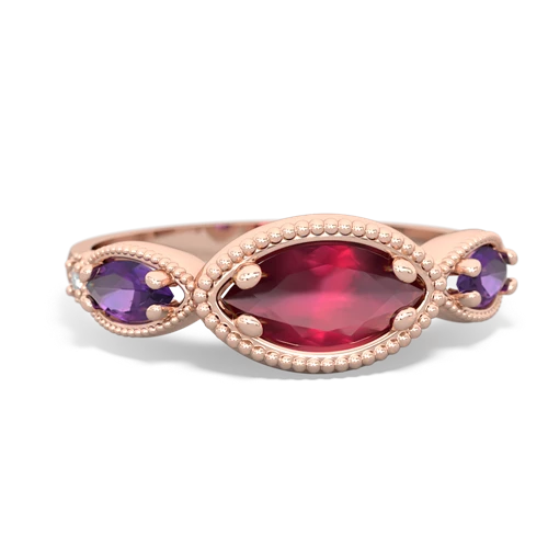 ruby-amethyst milgrain marquise ring