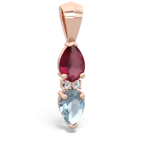 ruby-aquamarine bowtie pendant