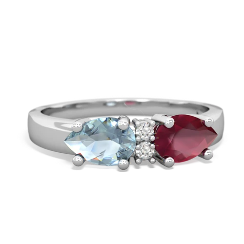 ruby-aquamarine timeless ring