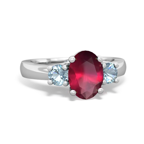 ruby-aquamarine timeless ring