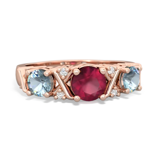 ruby-aquamarine timeless ring