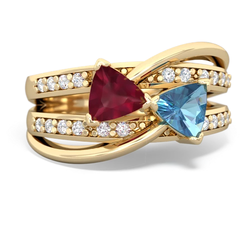 ruby-blue topaz couture ring